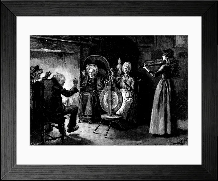 Framed Print : Justinian yielded himself wholly to the influence of the tune...beating time with one foot, 1890. Creator: R. Taylor Framed Print : Justinian yielded himself wholly to the influence of the tune...beating time with one foot, 1890. Creator: R. Taylor