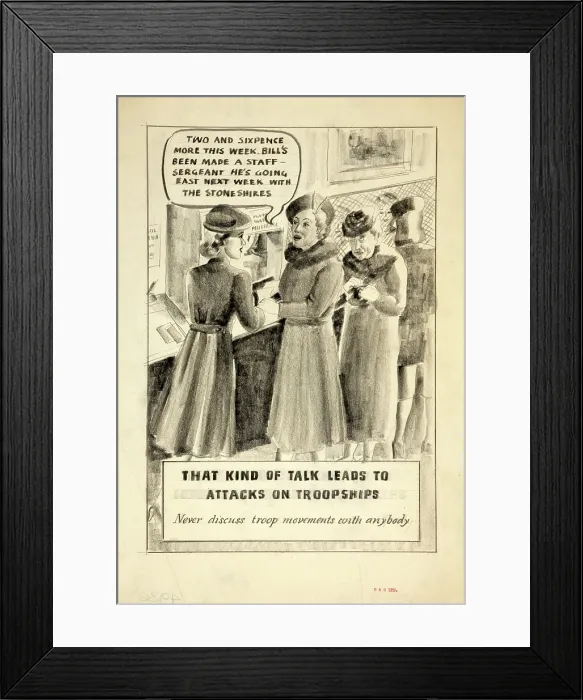 Framed Print : That kind of talk leads to attacks on troopships Framed Print : That kind of talk leads to attacks on troopships