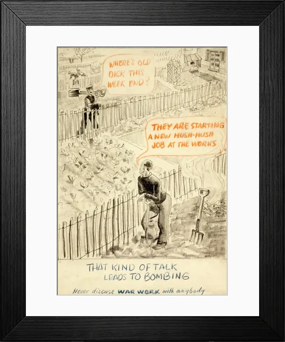 Framed Print : That kind of talk leads to bombing. Never discuss war... WWII poster, between 1939 and 1946 Framed Print : That kind of talk leads to bombing. Never discuss war... WWII poster, between 1939 and 1946