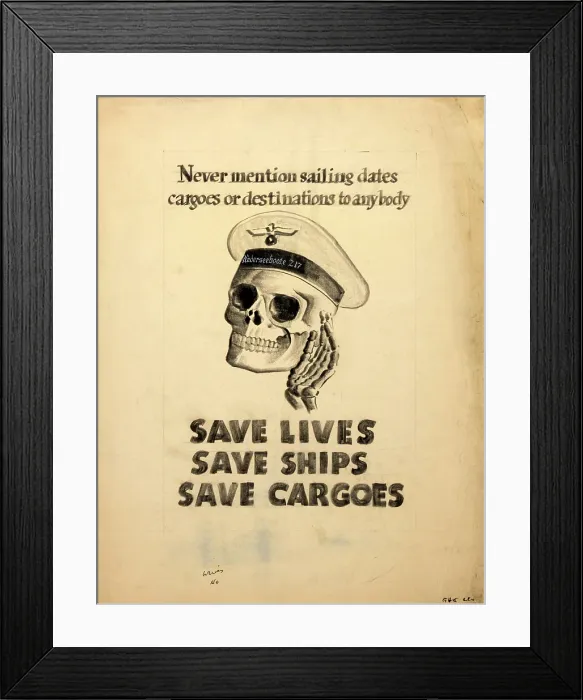 Framed Print : Never mention sailing dates, cargoes or destinations to... WWII poster, between 1939 and 1946 Framed Print : Never mention sailing dates, cargoes or destinations to... WWII poster, between 1939 and 1946
