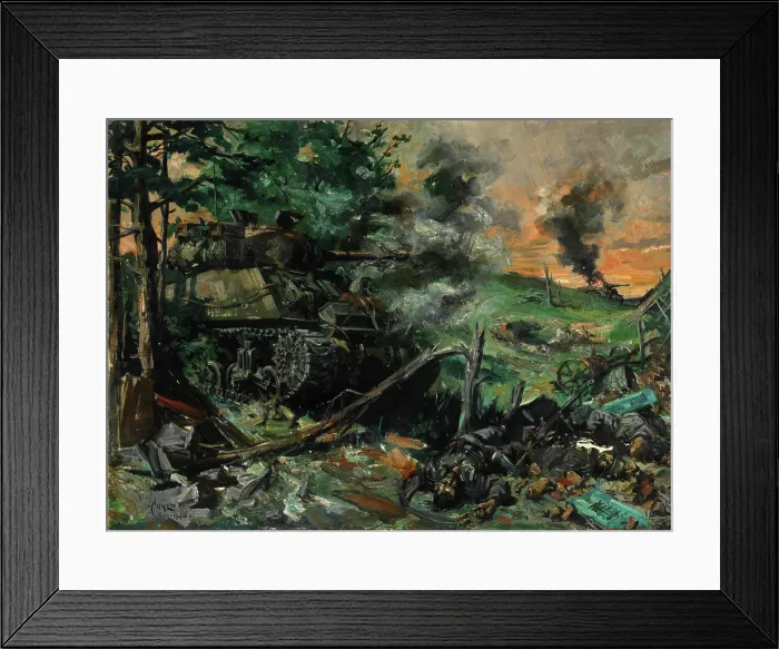 Framed Print : Tank battle, 1939-1946. Creators: Central Office of Information, Terence Tenison Cuneo Framed Print : Tank battle, 1939-1946. Creators: Central Office of Information, Terence Tenison Cuneo