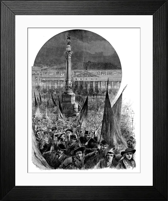 Framed Print : The Dispute with Portugal: popular manifestation in the Place Dom Pedro, Lisbon...Jan. 14, 1890. Creator: Unknown Framed Print : The Dispute with Portugal: popular manifestation in the Place Dom Pedro, Lisbon...Jan. 14, 1890. Creator: Unknown