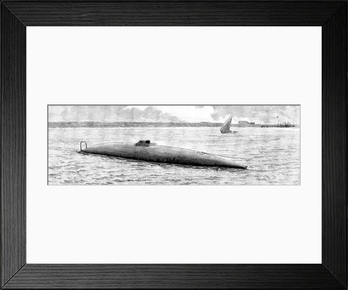 Framed Print : The new Spanish submarine torpedo-vessel, El Peral, at Cadiz: the Peral after she was launched, 1890 Creator: Unknown Framed Print : The new Spanish submarine torpedo-vessel, El Peral, at Cadiz: the Peral after she was launched, 1890 Creator: Unknown