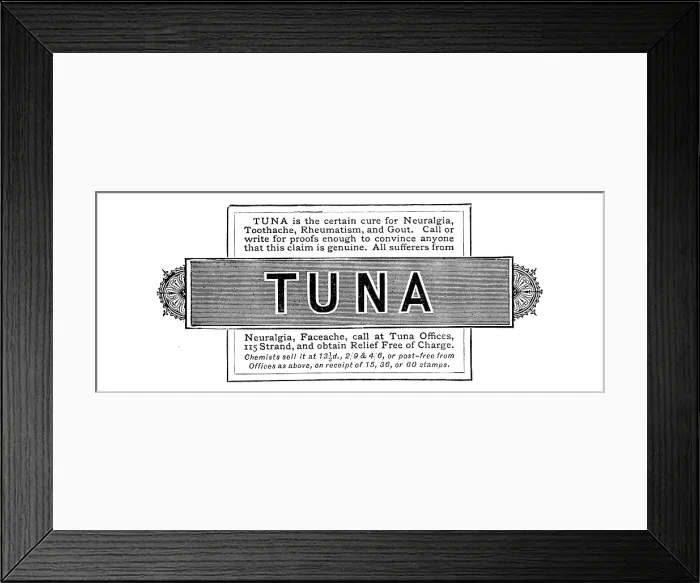 Framed Print : Advertisement for Tuna, 1890. Creator: Unknown Framed Print : Advertisement for Tuna, 1890. Creator: Unknown