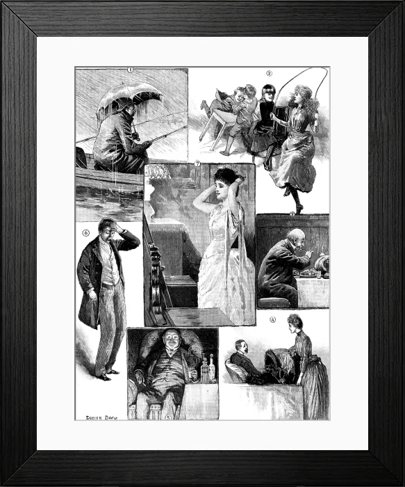 Framed Print : The influenza - and various other influences, 1890. Creator: R. Taylor Framed Print : The influenza - and various other influences, 1890. Creator: R. Taylor