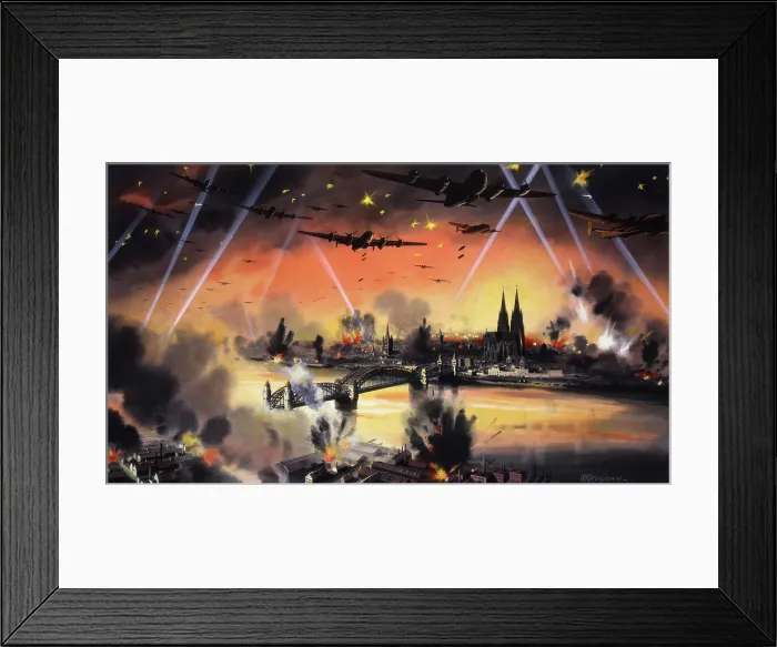 Framed Print : War In The Air - mass bomber raid on Cologne by the Britis, World War II, c1939-c1945. Creator: William Krogman Framed Print : War In The Air - mass bomber raid on Cologne by the Britis, World War II, c1939-c1945. Creator: William Krogman