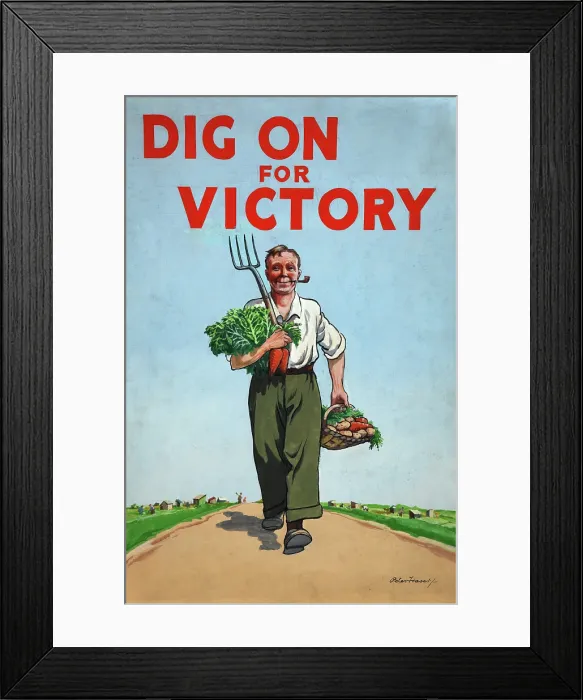 Framed Print : Dig on for Victory, World War II poster, c1939-c1945. Creator: Peter Fraser. Dig on for Victory, World War II poster, c1939-c1945. Creator: Peter Fraser Framed Print : Dig on for Victory, World War II poster, c1939-c1945. Creator: Peter Fraser. Dig on for Victory, World War II poster, c1939-c1945. Creator: Peter Fraser