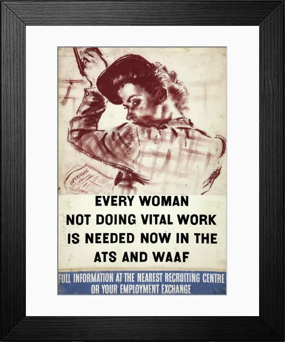 Framed Print : Every woman not doing vital work is needed now in the ATS... WWII poster, between 1939 and 1946 Framed Print : Every woman not doing vital work is needed now in the ATS... WWII poster, between 1939 and 1946