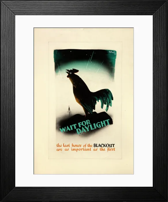 Framed Print : Wait For Daylight, World War II poster, c1939-c1945. Creator: Patrick Keely. Wait For Daylight, World War II poster, c1939-c1945. Creator: Patrick Keely Framed Print : Wait For Daylight, World War II poster, c1939-c1945. Creator: Patrick Keely. Wait For Daylight, World War II poster, c1939-c1945. Creator: Patrick Keely