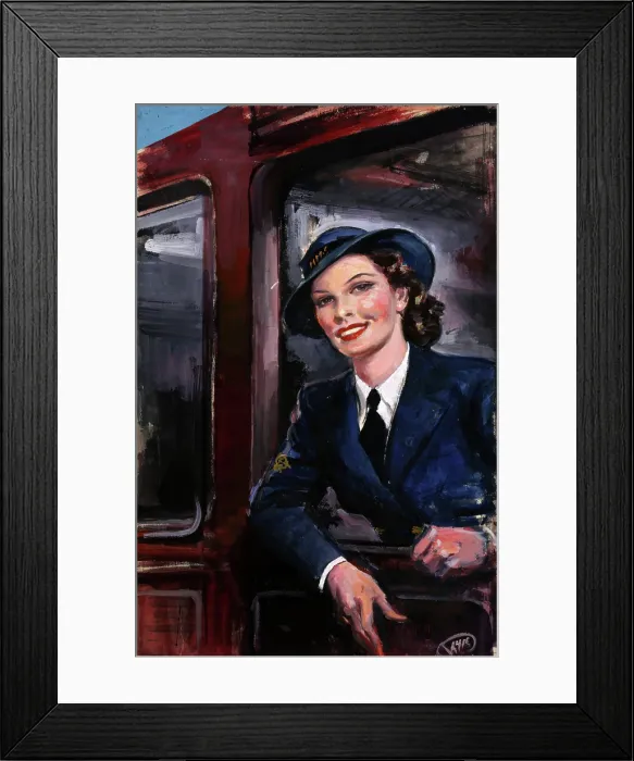Framed Print : WRNS waiting at railway carriage window, between 1939 and 1946. Creators: Central Office of Information, GH Davis Framed Print : WRNS waiting at railway carriage window, between 1939 and 1946. Creators: Central Office of Information, GH Davis