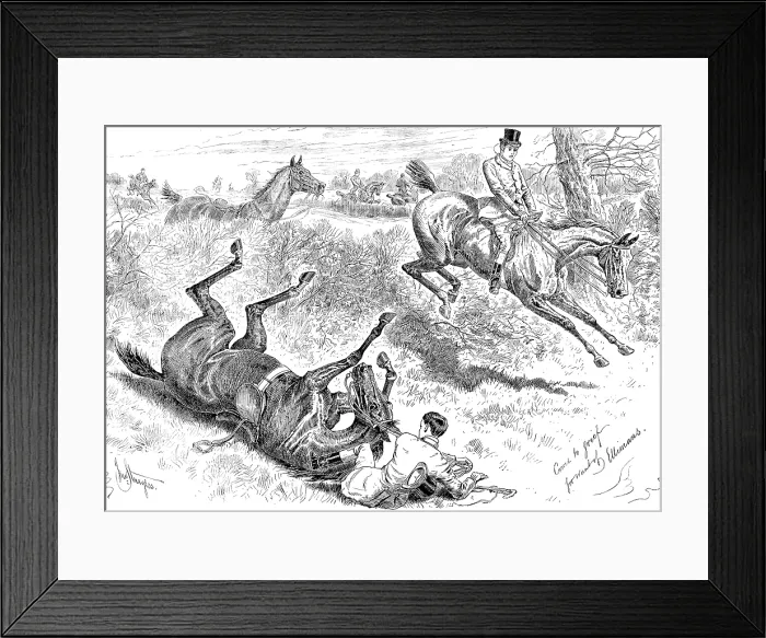 Framed Print : Advertisement for Elliman's Embrocation: Gone to grief for want of Ellimans, 1890 Framed Print : Advertisement for Elliman's Embrocation: Gone to grief for want of Ellimans, 1890