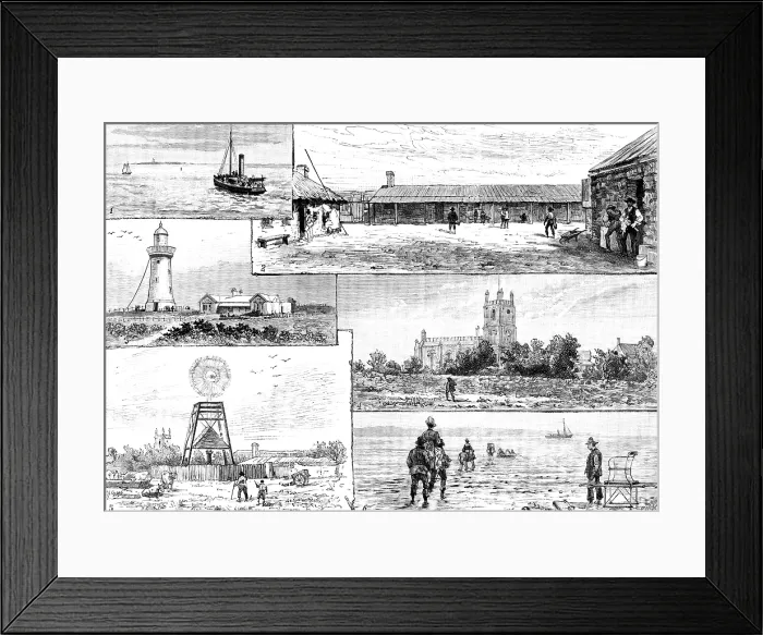 Framed Print : Robben Island, Capetown Harbour, the Colonial Government Asylum for Lepers, 1890. Creator: P Naumann Framed Print : Robben Island, Capetown Harbour, the Colonial Government Asylum for Lepers, 1890. Creator: P Naumann