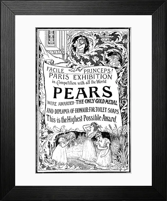 Framed Print : Advertisement for Pears Soap, 1890. Creator: Unknown Framed Print : Advertisement for Pears Soap, 1890. Creator: Unknown