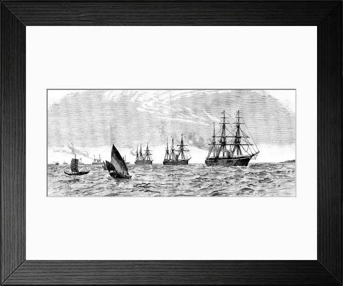 Framed Print : Emin Pasha Relief Expedition: British and German naval squadrons escorting Mr. Stanley... 1890. Creator: Unknown Framed Print : Emin Pasha Relief Expedition: British and German naval squadrons escorting Mr. Stanley... 1890. Creator: Unknown