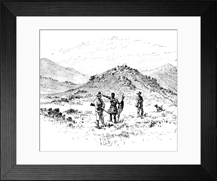 Framed Print : Sketches from Swaziland: 'Execution Koppie' (hill on which criminals are put to death), 1890. Creator: Unknown Framed Print : Sketches from Swaziland: 'Execution Koppie' (hill on which criminals are put to death), 1890. Creator: Unknown
