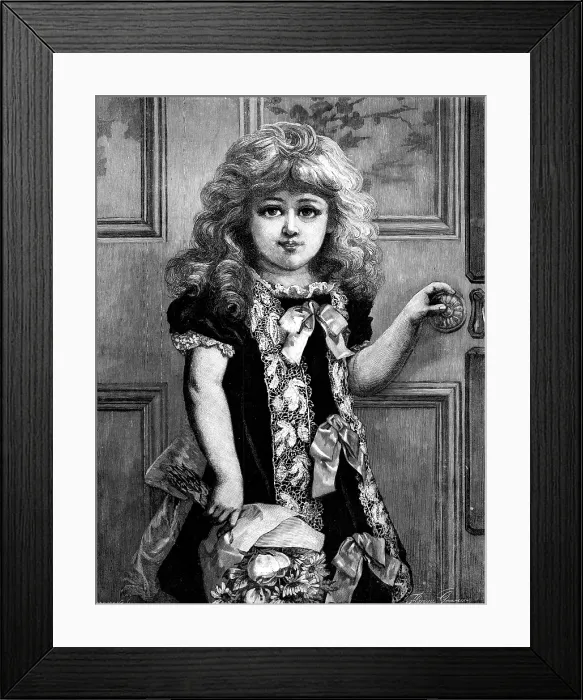 Framed Print : Christmas Morning: A Bouquet For Mamma, drawn by Florence Gravier, 1883. Creator: Eugene Froment Framed Print : Christmas Morning: A Bouquet For Mamma, drawn by Florence Gravier, 1883. Creator: Eugene Froment