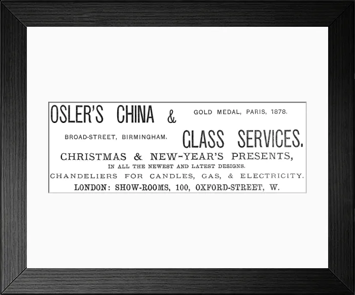Framed Print : Osler's China & Glass Services, 1883. Creator: Unknown. Osler's China & Glass Services, 1883. Creator: Unknown Framed Print : Osler's China & Glass Services, 1883. Creator: Unknown. Osler's China & Glass Services, 1883. Creator: Unknown