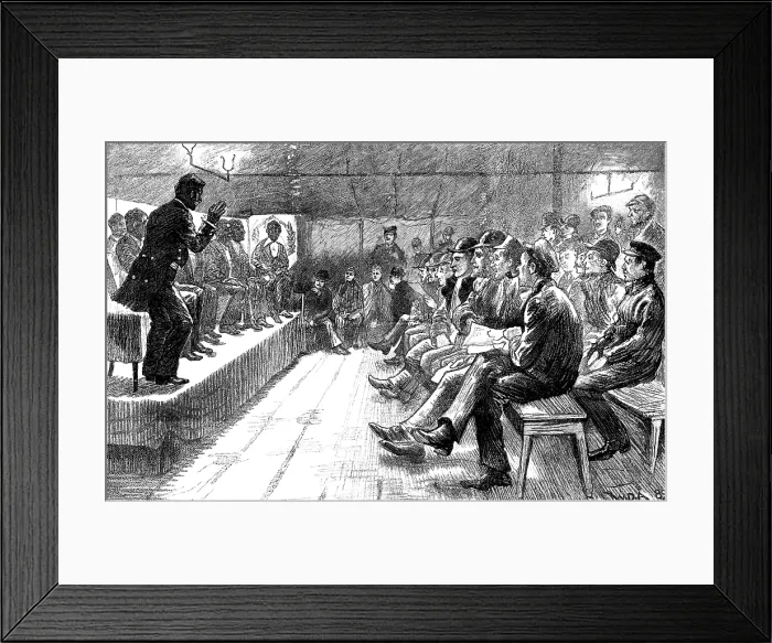 Framed Print : The Gasworkers Strike: Christmas Eve entertainment for gas stokers, 1890. Creator: Unknown Framed Print : The Gasworkers Strike: Christmas Eve entertainment for gas stokers, 1890. Creator: Unknown