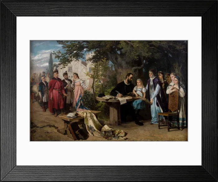 Framed Print : Jan Zamoyski Visiting Czarnolas, 1877. Creator: Karol Miller Framed Print : Jan Zamoyski Visiting Czarnolas, 1877. Creator: Karol Miller