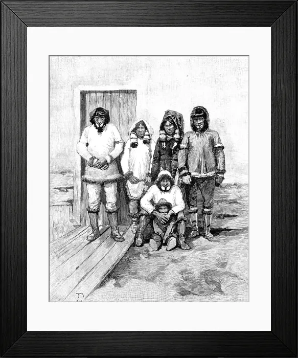 Framed Print : Lord Lonsdale's Travels in North America: Esquimaux at Peel's River, Alaska, 1890 Framed Print : Lord Lonsdale's Travels in North America: Esquimaux at Peel's River, Alaska, 1890