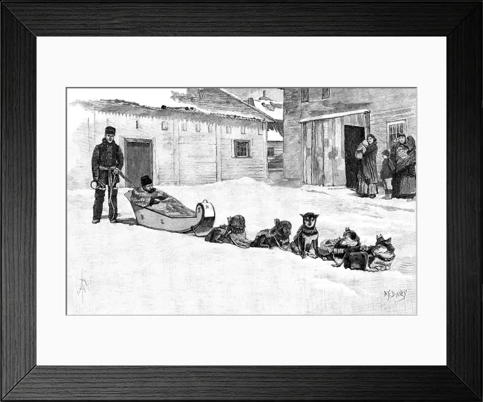 Framed Print : Lord Lonsdale's Travels in North America: Norway House, Head of Lake Winnipeg, 1890. Creator: H. F. Davey Framed Print : Lord Lonsdale's Travels in North America: Norway House, Head of Lake Winnipeg, 1890. Creator: H. F. Davey