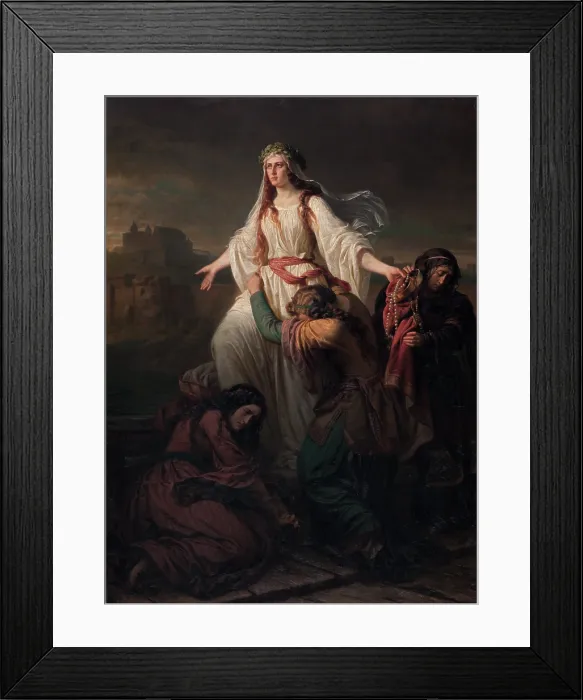 Framed Print : Death of Wanda, 1859. Creator: Maksymilian Piotrowski Framed Print : Death of Wanda, 1859. Creator: Maksymilian Piotrowski