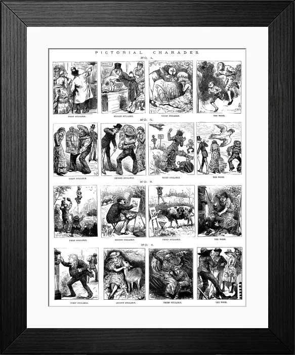 Framed Print : Pictorial Charades, 1883. Creator: Unknown Framed Print : Pictorial Charades, 1883. Creator: Unknown