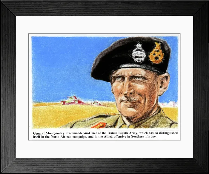 Framed Print : General Montgomery, Commander-in-Chief of the British Eighth Army... c1943. Creators: Central Office of Information, Unknown Framed Print : General Montgomery, Commander-in-Chief of the British Eighth Army... c1943. Creators: Central Office of Information, Unknown