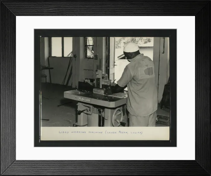 Framed Print : Wood Working Machine, Lower Prison, Luzira, Kampala, Uganda, c1950s. Creator: Unknown Framed Print : Wood Working Machine, Lower Prison, Luzira, Kampala, Uganda, c1950s. Creator: Unknown