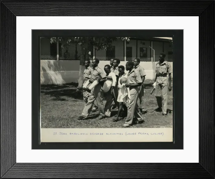 Framed Print : St John Ambulance Brigade Activities (Lower Prison, Luzira, Kampala, Uganda, c1950s. Creator: Unknown) Framed Print : St John Ambulance Brigade Activities (Lower Prison, Luzira, Kampala, Uganda, c1950s. Creator: Unknown)