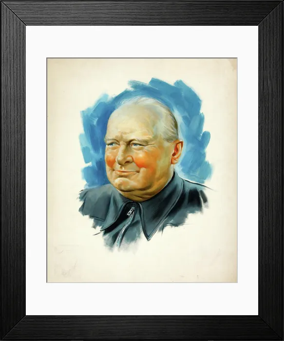 Framed Print : Winston Churchill, between 1939 and 1946. Creators: Central Office of Information, Unknown Framed Print : Winston Churchill, between 1939 and 1946. Creators: Central Office of Information, Unknown