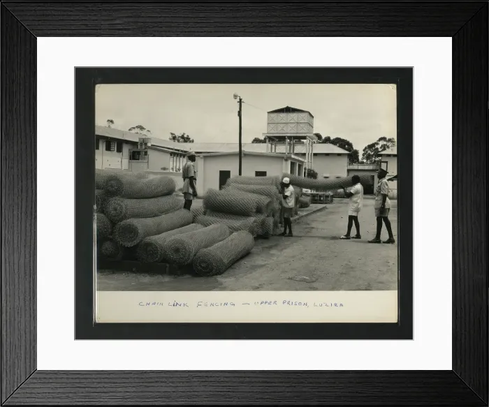 Framed Print : Chain Link Fencing - Upper Prison, Luzira, Kampala, Uganda, c1950s. Creator: Unknown Framed Print : Chain Link Fencing - Upper Prison, Luzira, Kampala, Uganda, c1950s. Creator: Unknown