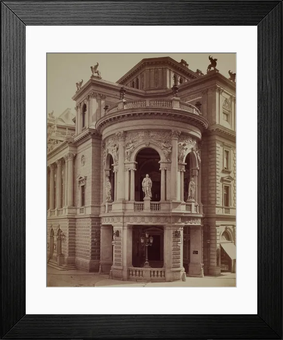 Framed Print : Burgtheater - fragment of the facade, Vienna, around 1890. Creator: Ludwig Niernberger Framed Print : Burgtheater - fragment of the facade, Vienna, around 1890. Creator: Ludwig Niernberger