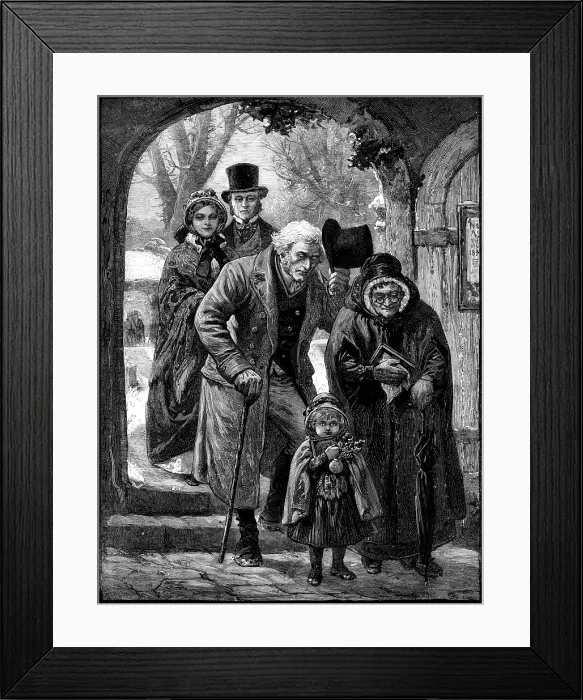 Framed Print : Christmas Morning: Three Generations, drawn by A. Hunt, 1883. Creator: Eugene Froment Framed Print : Christmas Morning: Three Generations, drawn by A. Hunt, 1883. Creator: Eugene Froment