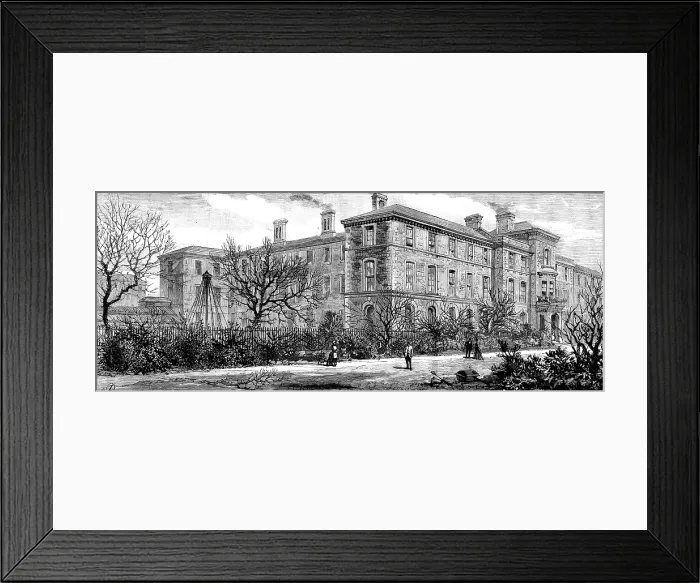 Framed Print : Fire at Forest Gate...School of the Whitechapel and Poplar Unions: view of the building, 1890. Creator: Unknown Framed Print : Fire at Forest Gate...School of the Whitechapel and Poplar Unions: view of the building, 1890. Creator: Unknown