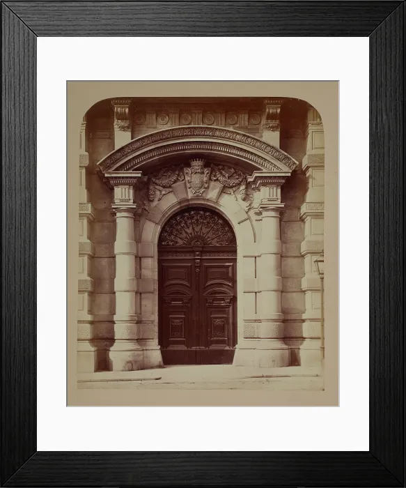 Framed Print : Main entrance portal, Palais Larisch-Monnich, Vienna, around 1890. Creator: Ludwig Niernberger Framed Print : Main entrance portal, Palais Larisch-Monnich, Vienna, around 1890. Creator: Ludwig Niernberger