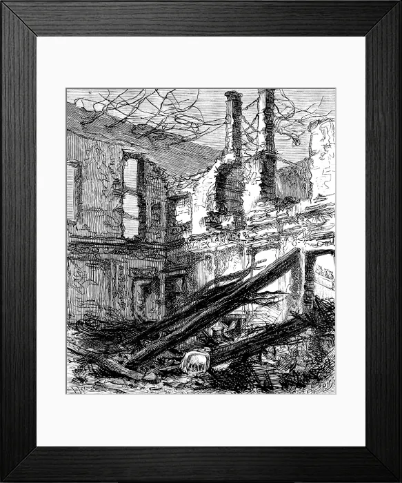 Framed Print : The Royal Palace of Laeken, Brussels, destroyed by fire: the Dining-Room, 1890. Creator: P Naumann Framed Print : The Royal Palace of Laeken, Brussels, destroyed by fire: the Dining-Room, 1890. Creator: P Naumann