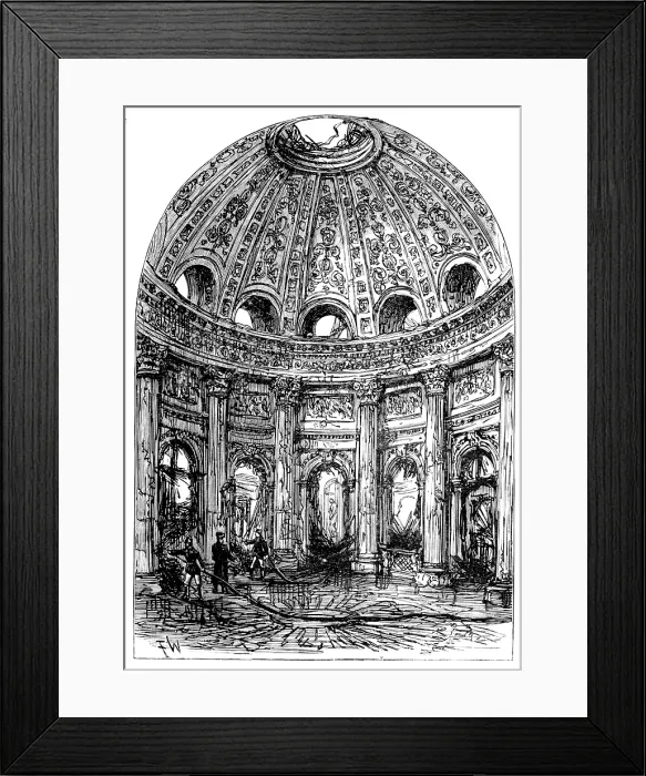 Framed Print : The Royal Palace of Laeken, Brussels, destroyed by fire: the Vestibule, 1890. Creator: Unknown Framed Print : The Royal Palace of Laeken, Brussels, destroyed by fire: the Vestibule, 1890. Creator: Unknown