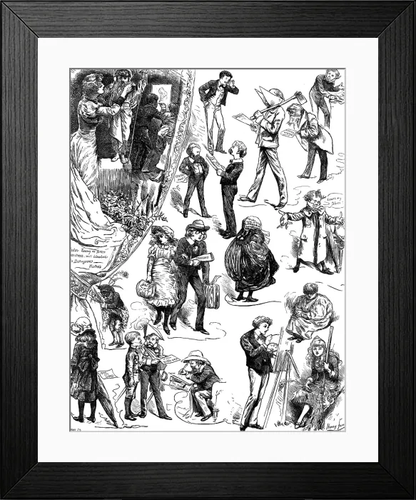 Framed Print : Little Tommy's Christmas Tableaux Vivants, drawn by Harry Furniss, 1883. Creator: Joseph Swain. Little Tommy's Christmas Tableaux Vivants, drawn by Harry Furniss, 1883 Framed Print : Little Tommy's Christmas Tableaux Vivants, drawn by Harry Furniss, 1883. Creator: Joseph Swain. Little Tommy's Christmas Tableaux Vivants, drawn by Harry Furniss, 1883