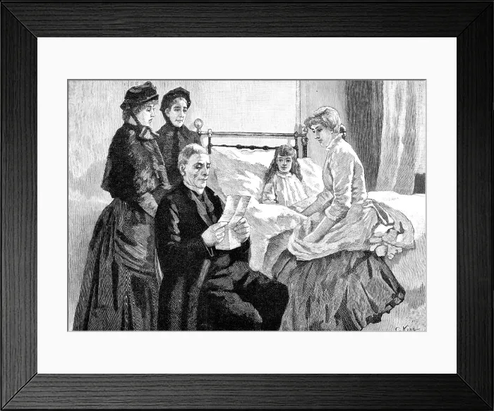 Framed Print : The Canon sat with this juvenile testament...as though it had been [a] manuscript of Milton, 1883. Creator: R. Taylor