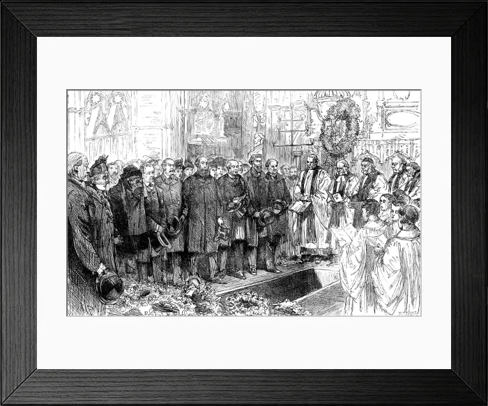 Framed Print : Funeral of Robert Browning in Westminster Abbey, 1890. Creator: R. Taylor Framed Print : Funeral of Robert Browning in Westminster Abbey, 1890. Creator: R. Taylor