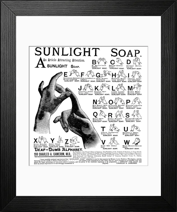 Framed Print : Advertisement for Sunlight Soap, 1890. Creator: Unknown Framed Print : Advertisement for Sunlight Soap, 1890. Creator: Unknown