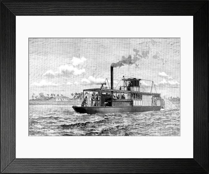 Framed Print : Portuguese gun-boat on the Zambesi, 1890. Creator: Unknown Framed Print : Portuguese gun-boat on the Zambesi, 1890. Creator: Unknown