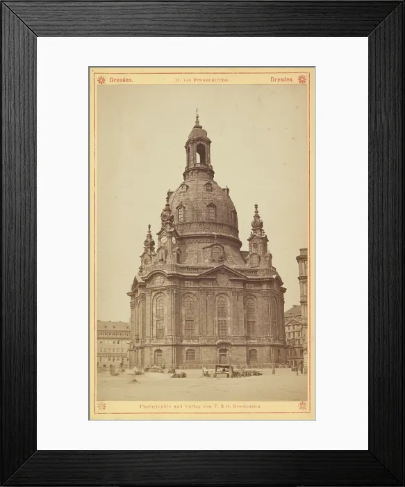 Framed Print : Church of Our Lady - General View of the Building, Dresden, between 1870-1885. Creator: Friedrich Brockmann Framed Print : Church of Our Lady - General View of the Building, Dresden, between 1870-1885. Creator: Friedrich Brockmann