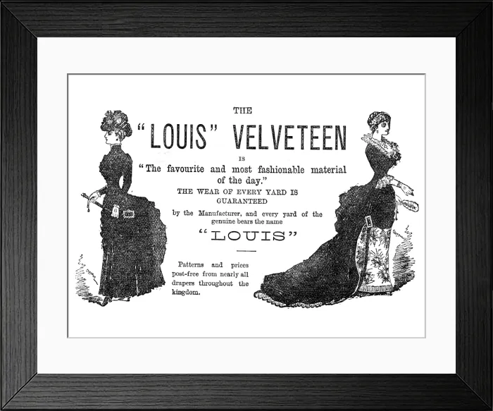 Framed Print : The 'Louis' Velveteen, 1883. Creator: Unknown Framed Print : The 'Louis' Velveteen, 1883. Creator: Unknown
