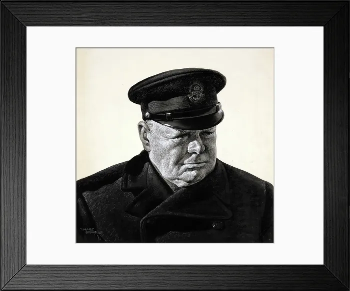 Framed Print : Portrait of Sir Winston Churchill in Trinity House uniform, c1940s. Creator: Marc Stone Framed Print : Portrait of Sir Winston Churchill in Trinity House uniform, c1940s. Creator: Marc Stone