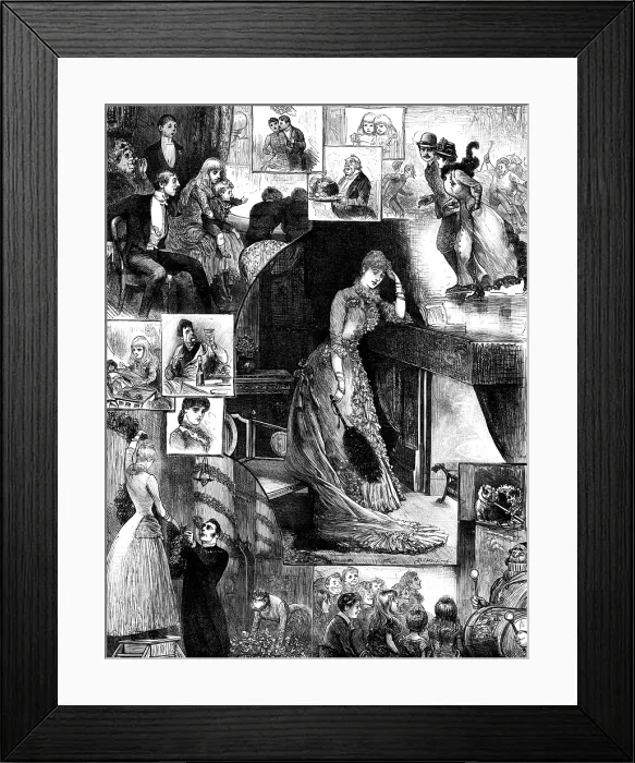Framed Print : Fireside Fancies, drawn by Hal Ludlow, 1883. Creator: Unknown Framed Print : Fireside Fancies, drawn by Hal Ludlow, 1883. Creator: Unknown