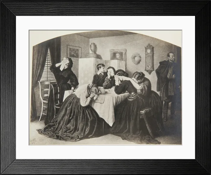 Framed Print : 'Mourning News', from the series 'Polonia' by Artur Grottger, 19th century, (1905-1911). Creator: Jan Czernecki Framed Print : 'Mourning News', from the series 'Polonia' by Artur Grottger, 19th century, (1905-1911). Creator: Jan Czernecki