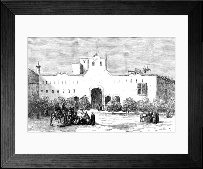 Framed Print : Sketches in the Soudan: Khartoum...Principal Square, with residence of the Mudir... 1883. Creator: Unknown Framed Print : Sketches in the Soudan: Khartoum...Principal Square, with residence of the Mudir... 1883. Creator: Unknown