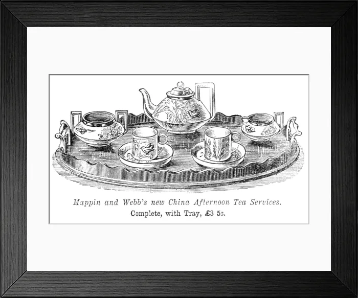 Framed Print : Mappin and Webb's new China Afternoon Tea Services, 1883. Creator: Unknown. Mappin and Webb's new China Afternoon Tea Services, 1883. Creator: Unknown Framed Print : Mappin and Webb's new China Afternoon Tea Services, 1883. Creator: Unknown. Mappin and Webb's new China Afternoon Tea Services, 1883. Creator: Unknown